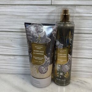 Bath &Body Works SNOWFLAKES & CASHMERE Fragrance Mist Exfoliating Scrub